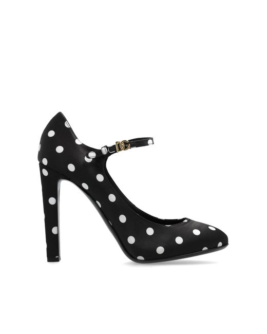 Dolce & Gabbana Black Satin High-Heeled Shoes