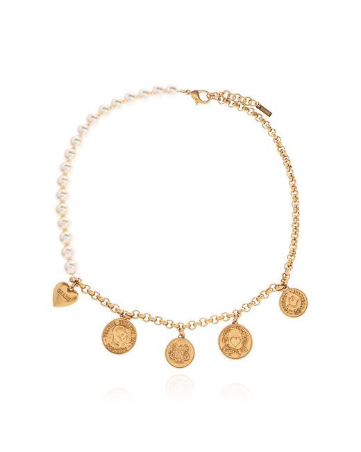 Moschino Metallic Necklace With Pendants