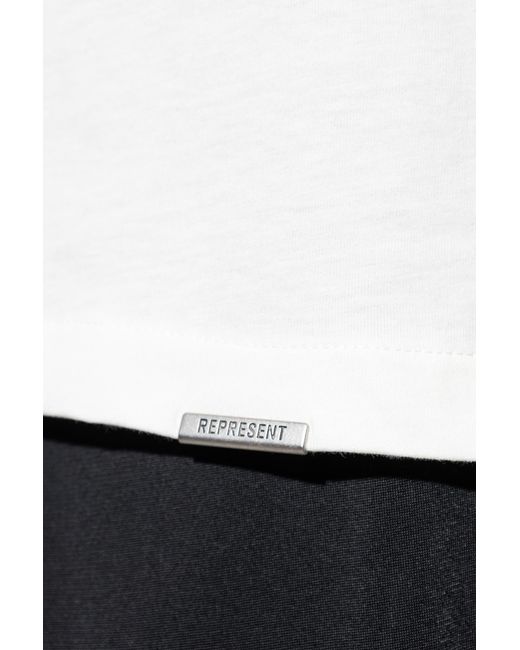 Represent White Oversize 'Initial' T-Shirt for men