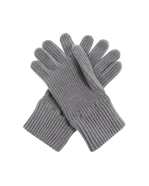 Moschino Gray Gloves With A Logo Patch