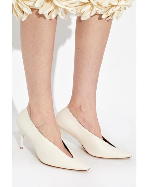 Balenciaga White 'Duchesse Pump' Heeled Shoes
