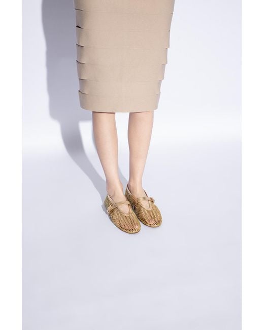 Alaïa Metallic Leather Ballet Flats