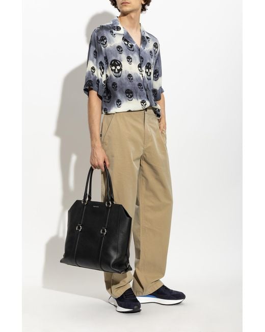 McQueen Blue Short-Sleeved Shirt for men