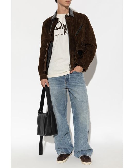 Golden Goose Deluxe Brand White T-Shirt With Logo for men