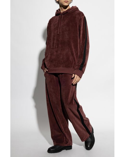AllSaints Purple Draven Trousers With Side Stripes for men