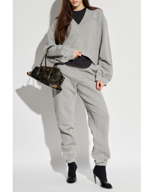 The Attico Gray Sweatshirt With Logo