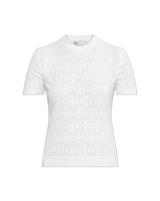 Tory Burch White Top With A Round Neckline