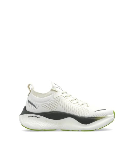EA7 White Sports Shoes With Logo