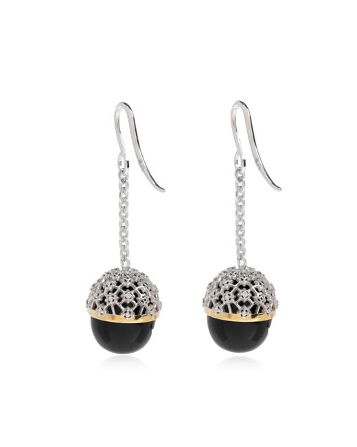Totême Black Long Crystal Earrings