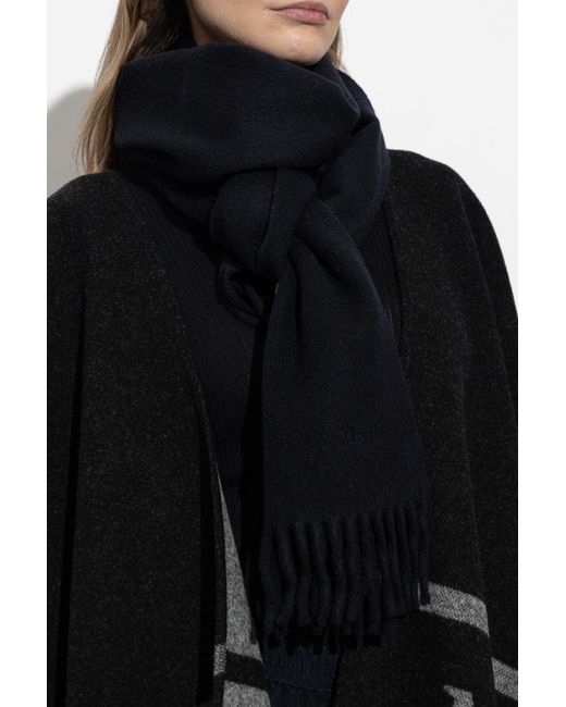 Max Mara Black Woolen Scarf 'Fragore'