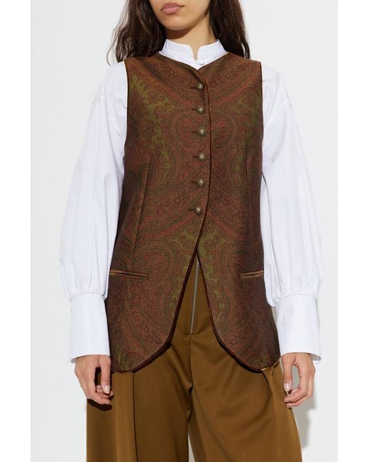 Etro Brown Patterned Vest
