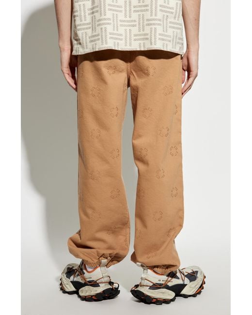 Givenchy White Cotton Trousers With Logo-Shaped Appliqué for men