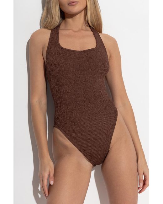 Hunza G Brown One-Piece Swimsuit "Sandy"