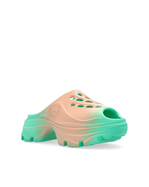 Adidas By Stella McCartney Green Platform Flip-Flops