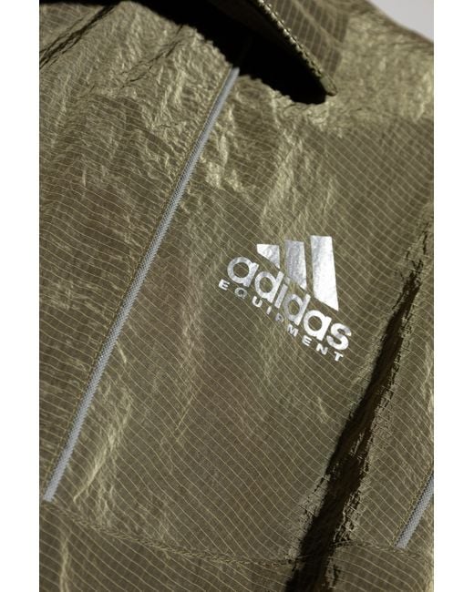 Adidas Originals Green Jacket With Printed Logo for men