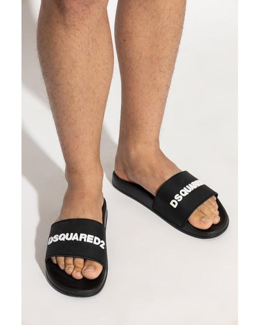 DSquared² White Flip-Flops With Logo for men
