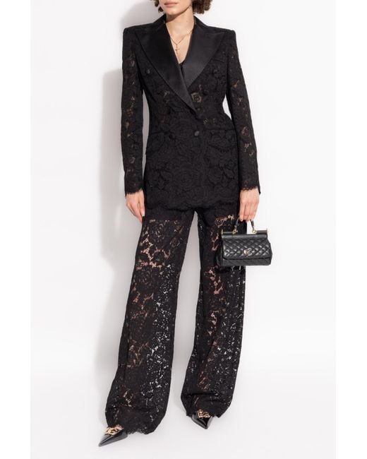 Dolce & Gabbana Black Dolce & Gabbana Lace Blazer
