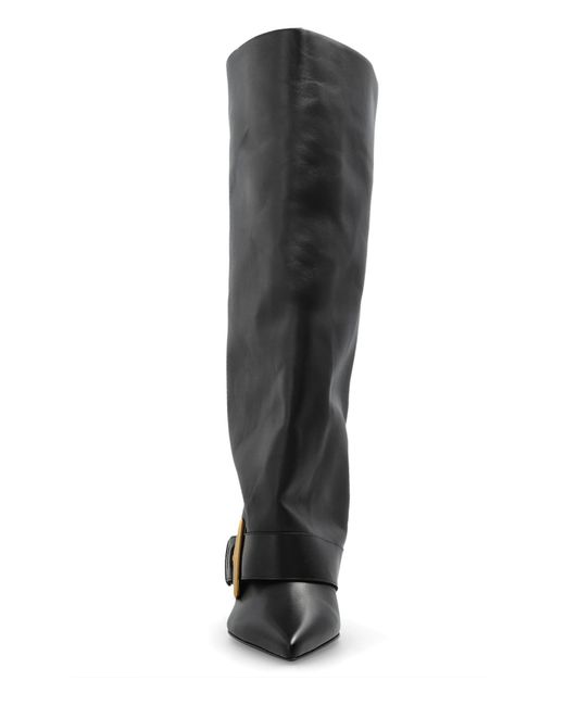 Balmain Black Leather Heeled Boots