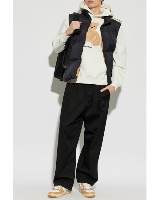 Palm Angels Black Insulated Vest With A Stand-Up Collar for men
