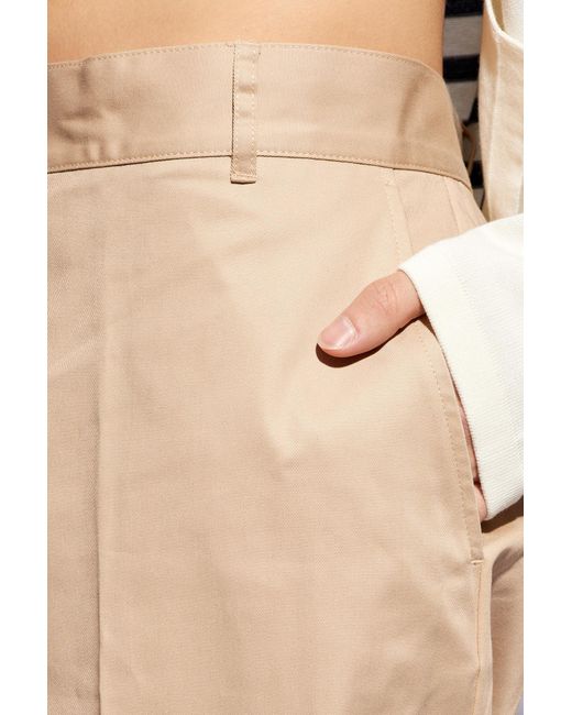 Maison Kitsuné Natural Pleat-front Trousers, for men