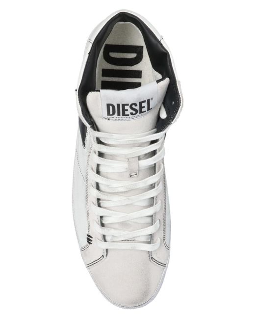 DIESEL Leather 's-leroji Mid' Sneakers in White for Men | Lyst