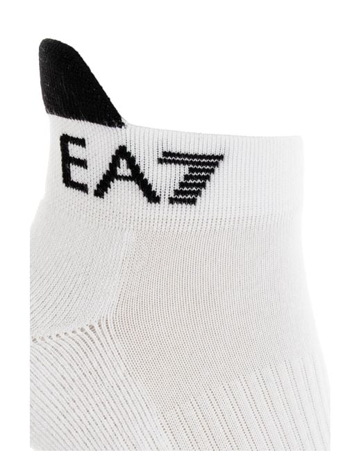 EA7 White Socks With Logo