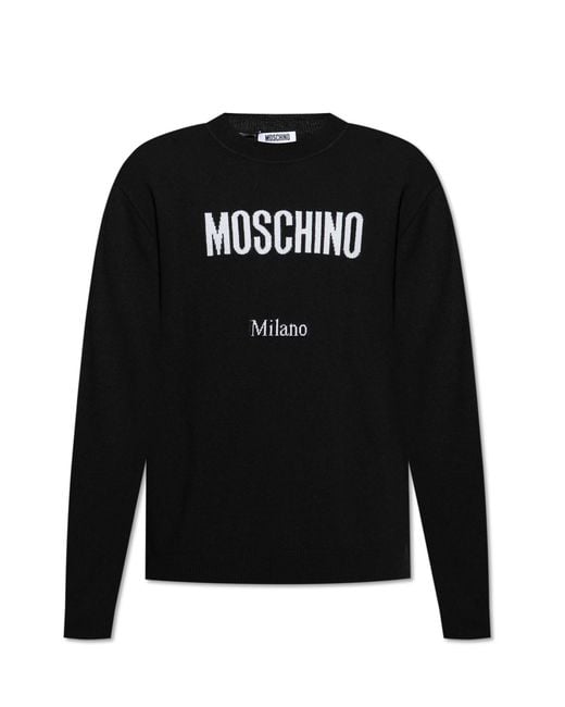 Moschino Black Sweater With Logo for men