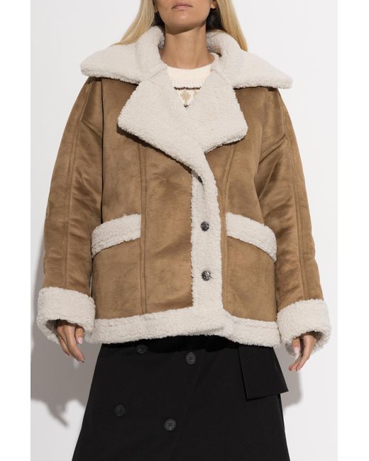 Munthe Black Short Shearling Coat 'Valter'