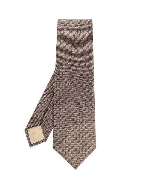 Gucci Brown Tie With Monogram, for men