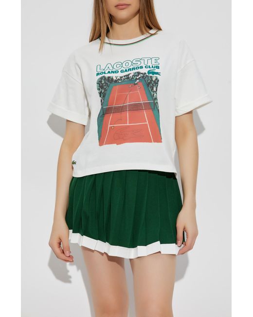 Lacoste Green T-Shirt With Colorful Print
