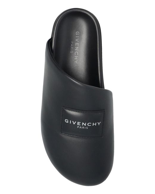 Givenchy Black Leather Slides for men