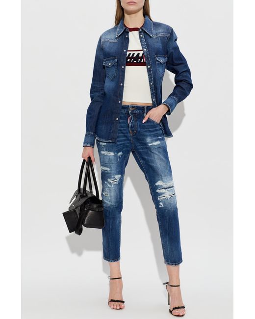 DSquared² Blue Top With Z Logo