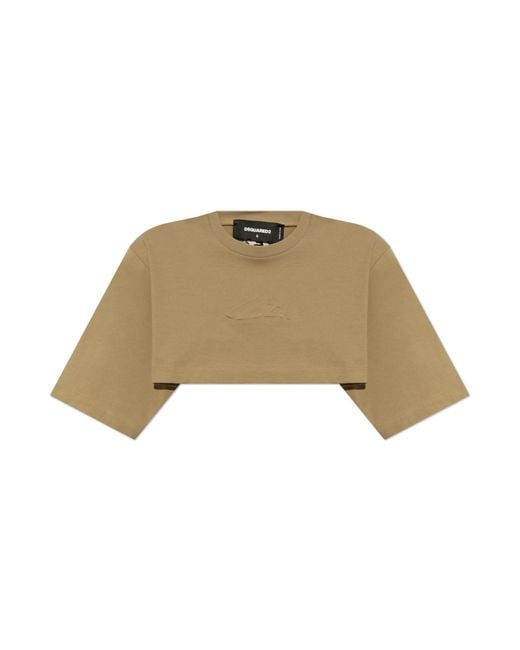 DSquared² Natural Short Loose-Fitting T-Shirt
