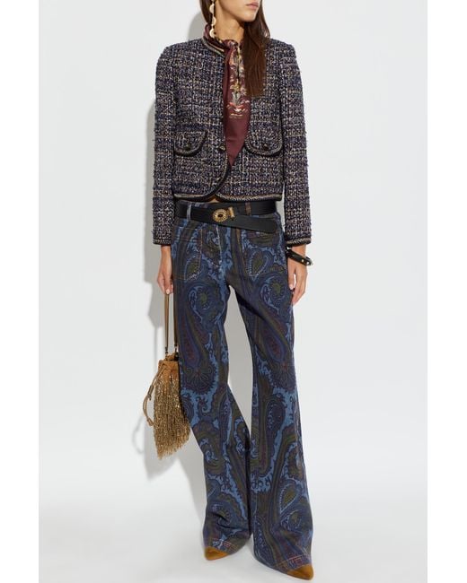 Etro Black Tweed Blazer