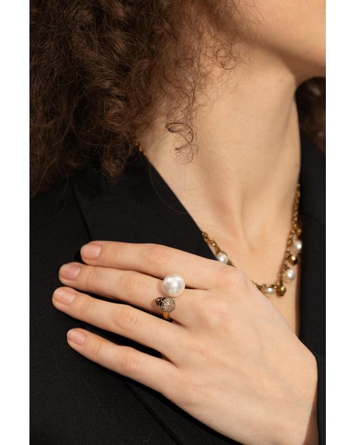 Alexander McQueen Black Brass Ring