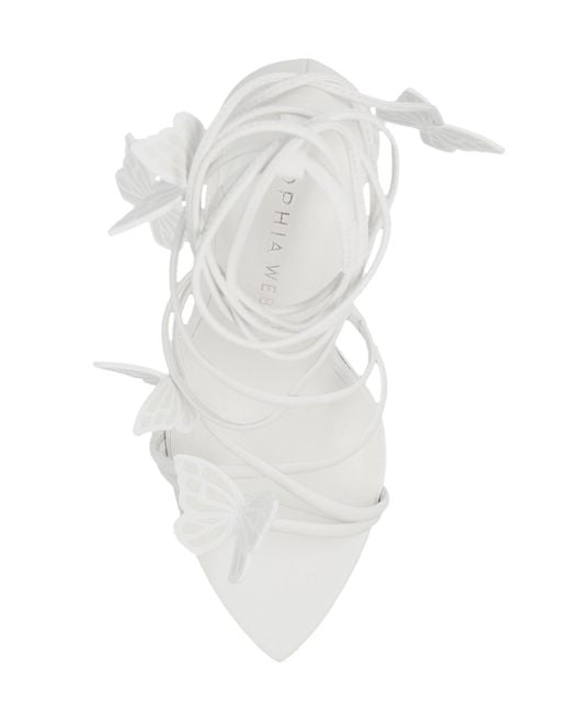 Sophia Webster White 'vanessa' Heeled Sandals In Leather,
