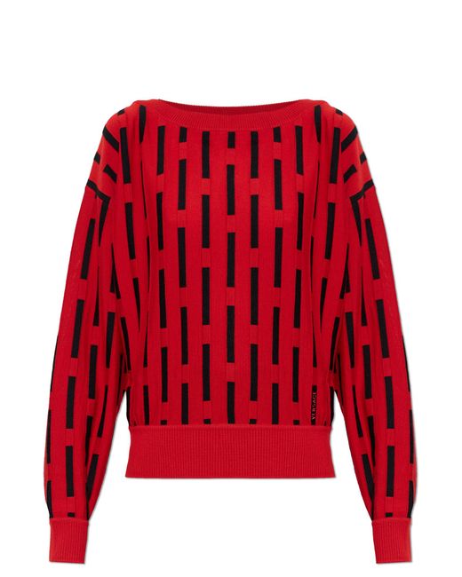 Versace Wool Sweater With Embroidered Logo