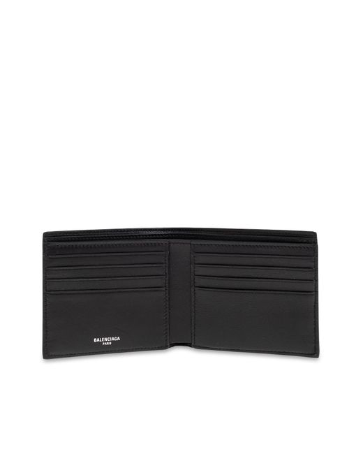Balenciaga Black Leather Wallet With Logo for men