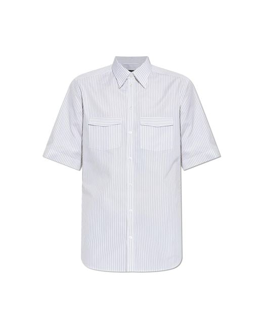 Dolce & Gabbana White Shirt With Stripe Pattern for men