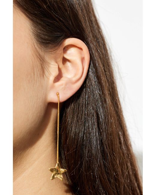 Jil Sander White Long Earrings