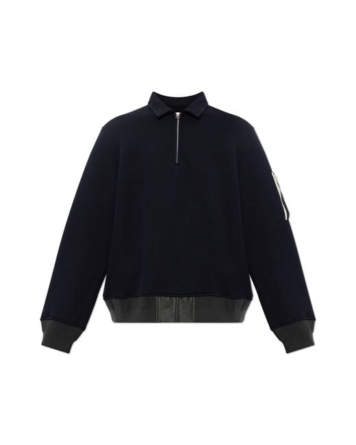 Sacai Blue Polo Shirt With A Sleeve Pocket for men