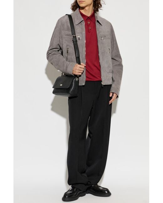 Dolce & Gabbana Gray Suede Jacket for men
