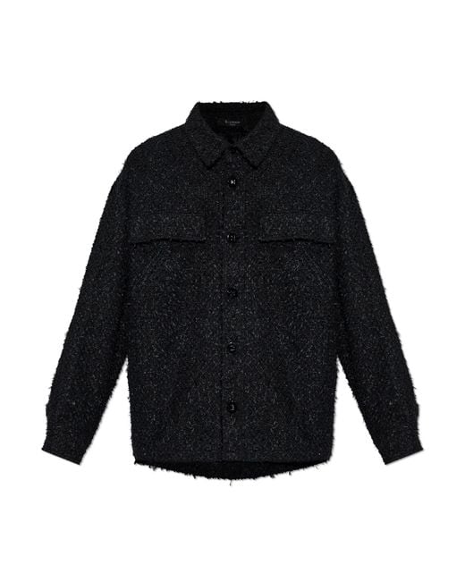 Balmain Blue Tweed Jacket With Lurex Thread for men