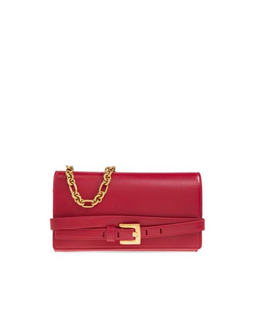 Balmain Red Wallet On A Chain