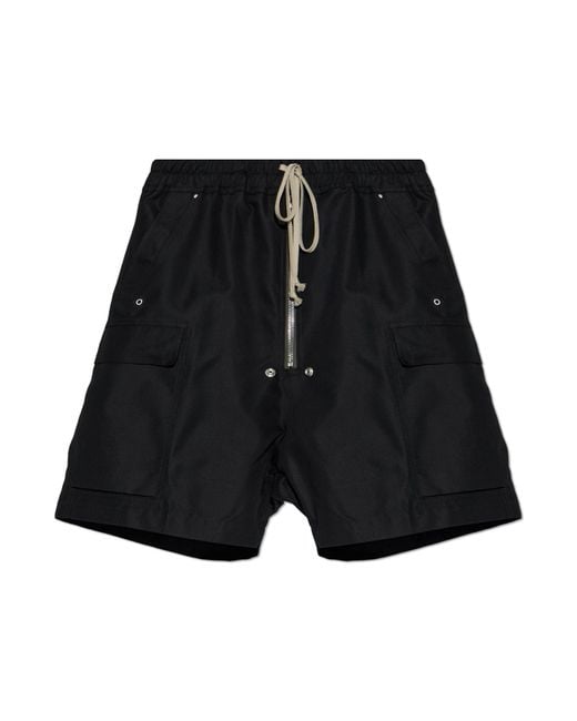 Rick Owens Black Cargo Shorts for men