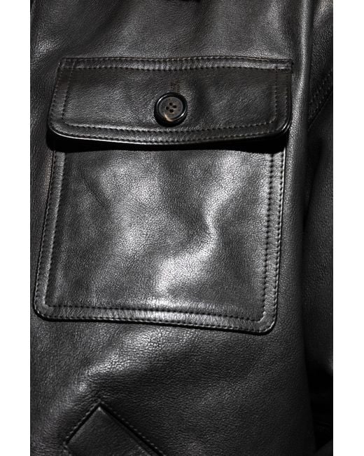 DSquared² Black Leather Jacket for men