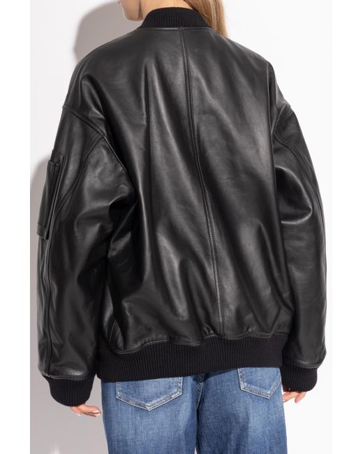 DSquared² Gray Leather Jacket By