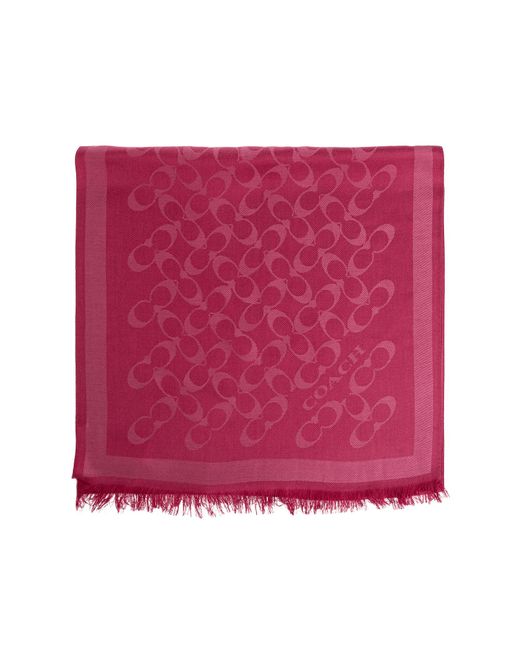 COACH Red Scarf With Monogram