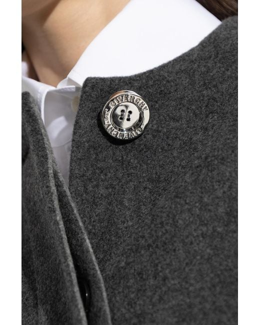 Givenchy Black Short Wool Poncho