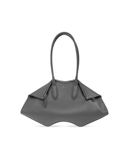 McQueen Black Leather Bag 'Manta'